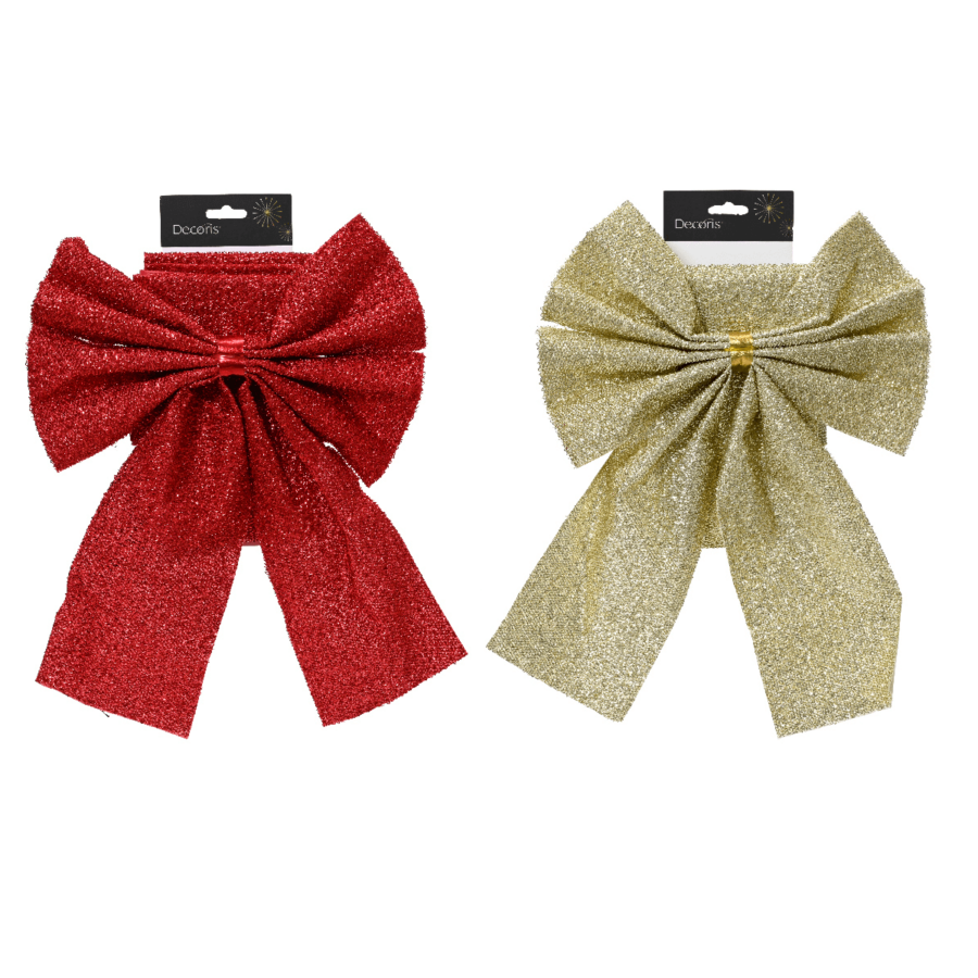 Polyester Bow - 2 Colours - Red and Gold