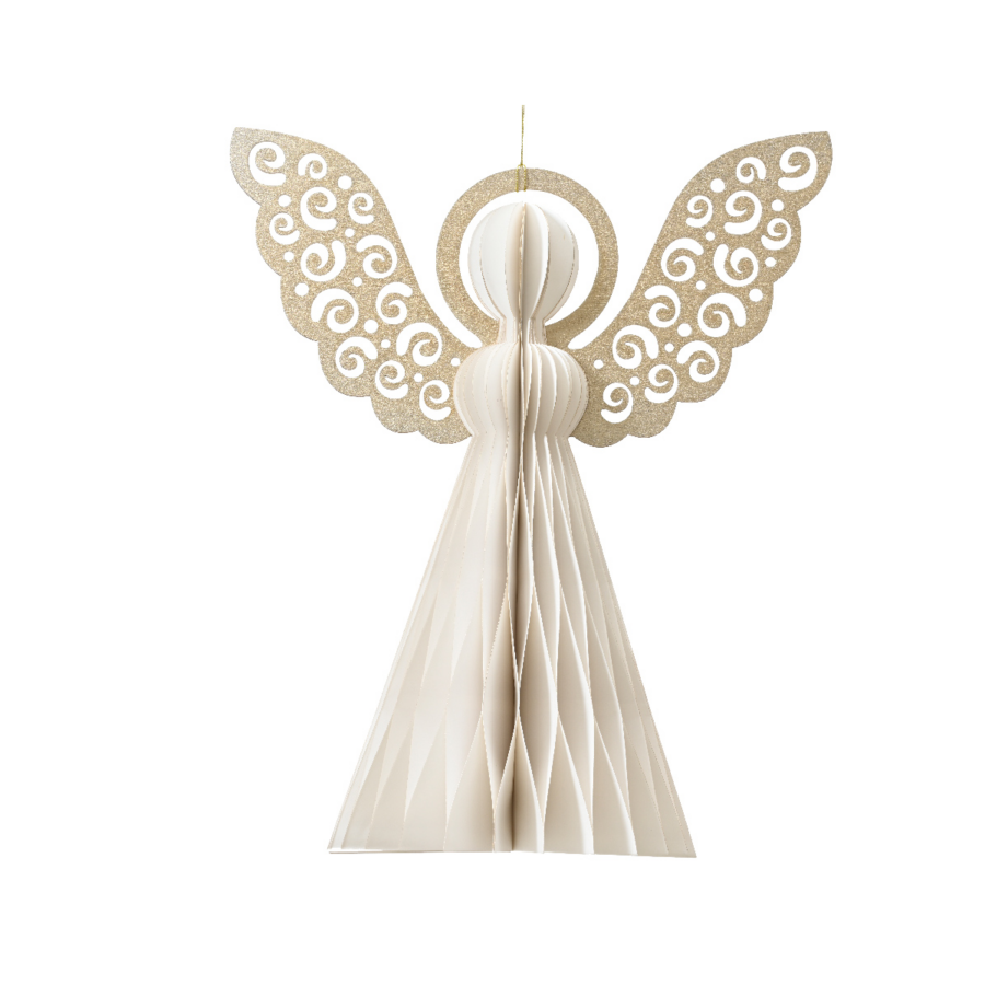Paper Angel - White with Champagne Edge
